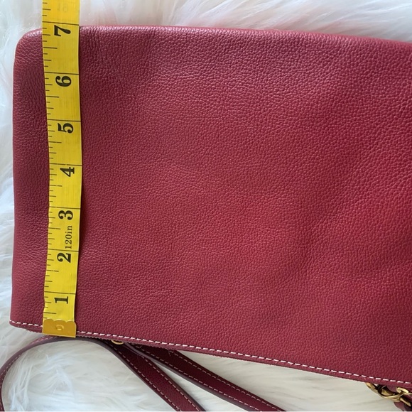 Fossil Crossbody Bag Burgundy/Red Cow Hide Leather - Picture 13 of 14